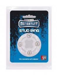 Эрекционное кольцо с 4 бусинами MENZSTUFF STUD RING CLEAR - Dream Toys - в Барнауле купить с доставкой