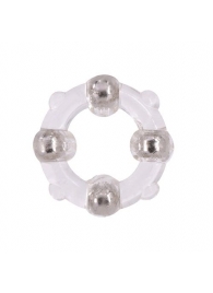 Эрекционное кольцо с 4 бусинами MENZSTUFF STUD RING CLEAR - Dream Toys - в Барнауле купить с доставкой