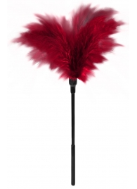 Пластиковая метелочка с красными пёрышками Small Feather Tickler - 32 см. - Blush Novelties - купить с доставкой в Барнауле