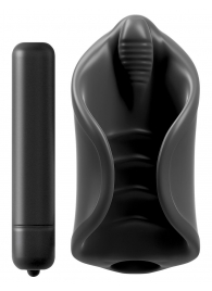 Чёрный мастурбатор Vibrating Silicone Stimulator с вибрацией - Pipedream - в Барнауле купить с доставкой