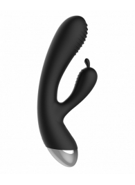 Чёрный вибратор E-Stimulation Rabbit Vibrator с электростимуляцией - 19 см. - Shots Media BV - купить с доставкой в Барнауле