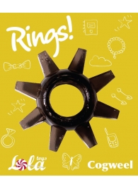 Чёрное эрекционное кольцо Rings Cogweel - Lola Games - в Барнауле купить с доставкой