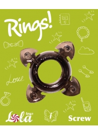 Чёрное эрекционное кольцо Rings Screw - Lola Games - в Барнауле купить с доставкой