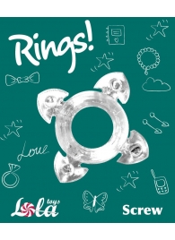 Прозрачное эрекционное кольцо Rings Screw - Lola Games - в Барнауле купить с доставкой