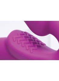 Ярко-розовый безремневой вибрострапон Evoke Vibrating Strapless Silicone Strap-on Dildo - XR Brands - купить с доставкой в Барнауле