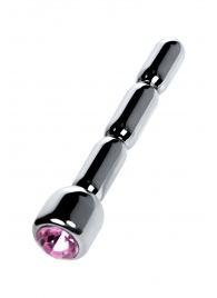 Серебристый уретральный плаг со стразом - 7 см. - ToyFa - купить с доставкой в Барнауле