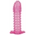 Гелевая розовая насадка с шипами - 12 см. - Toyfa Basic - в Барнауле купить с доставкой