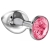 Большая серебристая анальная пробка Diamond Pink Sparkle Large с розовым кристаллом - 8 см. - Lola Games - купить с доставкой в Барнауле