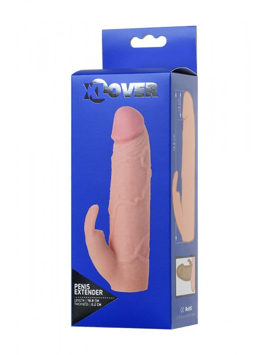 Телесная насадка Toyfa XLover для увеличения размера - 16,8 см. - ToyFa - в Барнауле купить с доставкой