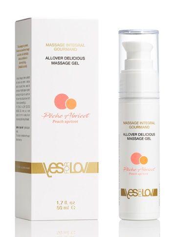 Универсальный массажный гель-смазка Allover Delicious Massage Gel с ароматом персика и аброкоса - 50 мл. - YESforLOV - купить с доставкой в Барнауле