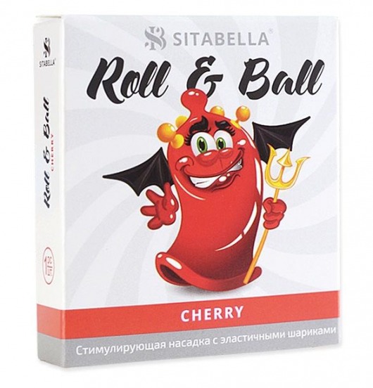 Стимулирующий презерватив-насадка Roll   Ball Cherry - Sitabella - купить с доставкой в Барнауле