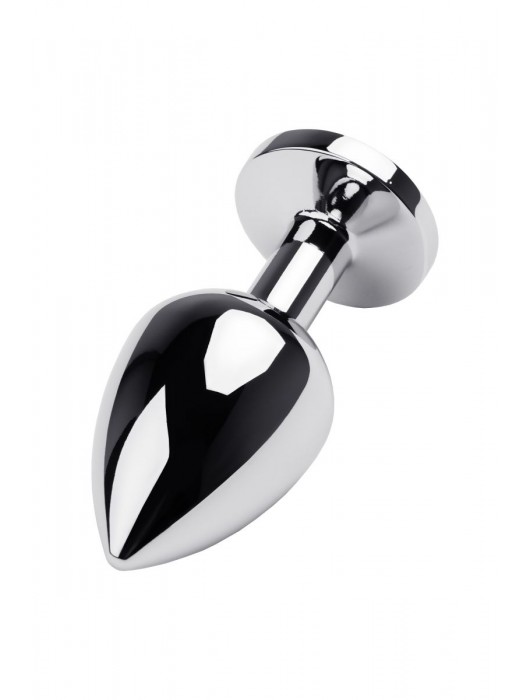 Серебристая коническая анальная пробка с красным кристаллом - 8 см. - ToyFa - купить с доставкой в Барнауле