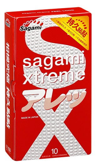 Утолщенные презервативы Sagami Xtreme Feel Long с точками - 10 шт. - Sagami - купить с доставкой в Барнауле