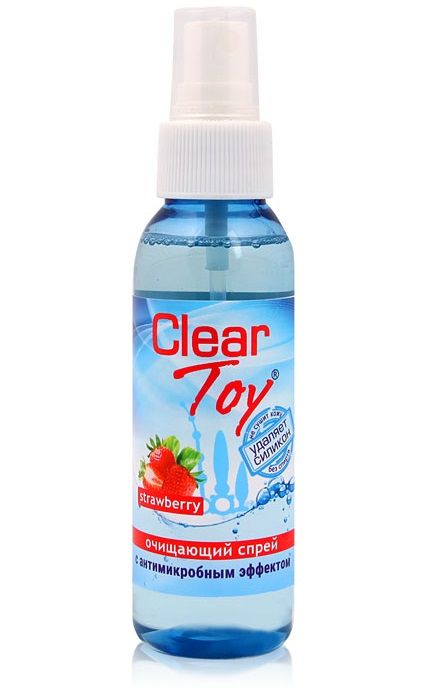 Очищающий спрей для игрушек CLEAR TOY Strawberry - 100 мл. - Биоритм - купить с доставкой в Барнауле