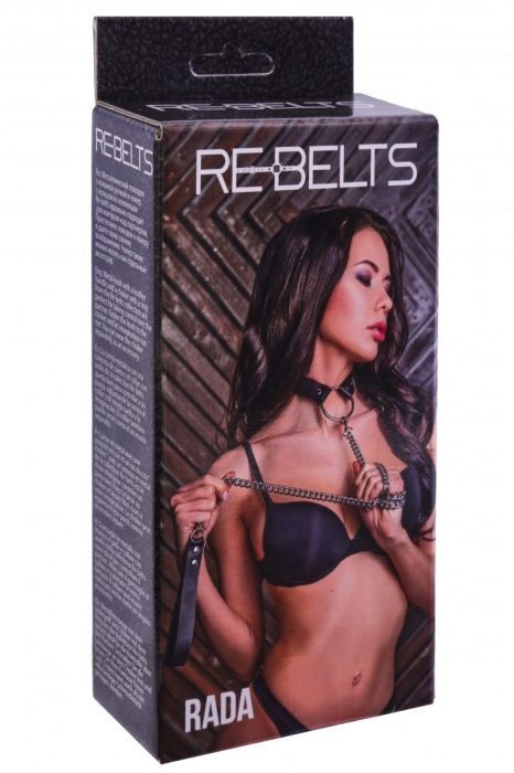 Черный поводок и чокер с кольцом Rada - Rebelts - купить с доставкой в Барнауле