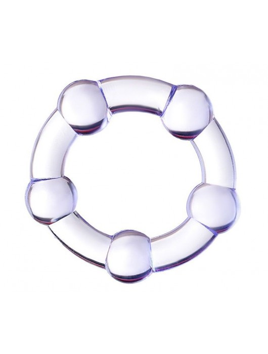 Фиолетовое эрекционное кольцо на пенис с бусинами - Штучки-дрючки - в Барнауле купить с доставкой