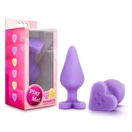 Фиолетовая анальная пробка Naughty Candy Heart Do Me Now - 8,9 см. - Blush Novelties - купить с доставкой в Барнауле