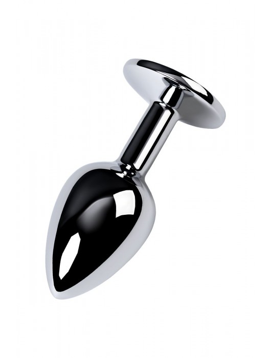 Серебристая конусовидная анальная пробка с фиолетовым кристаллом - 7 см. - ToyFa - купить с доставкой в Барнауле