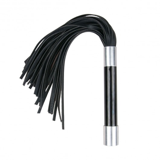 Черная плеть Easytoys Flogger With Metal Grip - 38 см. - Easy toys - купить с доставкой в Барнауле