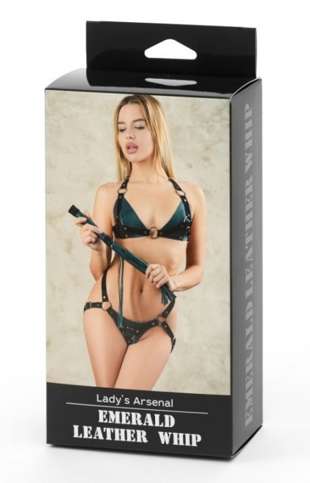 Плеть изумрудного цвета Ladys Arsenal с гладкой ручкой - 45 см. - БДСМ Арсенал - купить с доставкой в Барнауле
