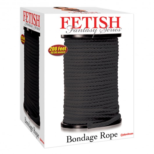 Черная веревка для связывания Bondage Rope - 60,9 м. - Pipedream - купить с доставкой в Барнауле