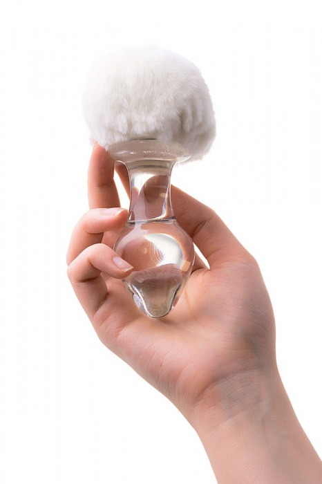 Стеклянная анальная втулка с хвостиком - 9,5 см. - Sexus - купить с доставкой в Барнауле