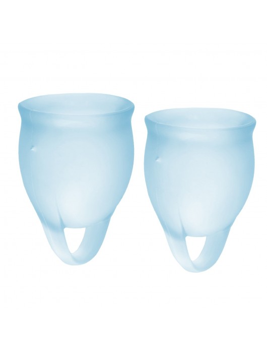 Набор голубых менструальных чаш Feel confident Menstrual Cup - Satisfyer - купить с доставкой в Барнауле