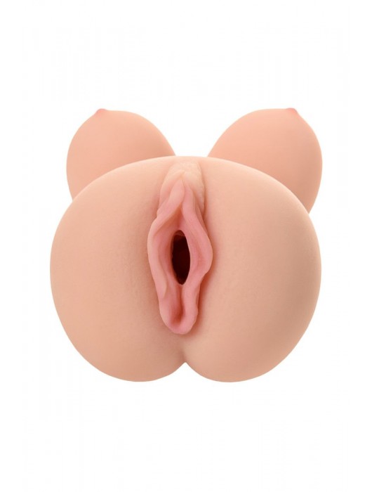 Телесный вибромастурбатор-вагина Clara OnaHole с имитацией груди - KOKOS - в Барнауле купить с доставкой