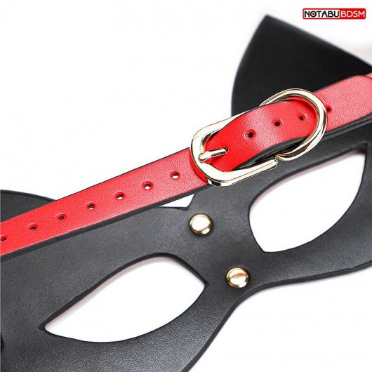 Красно-черная игровая маска с ушками - Notabu - купить с доставкой в Барнауле