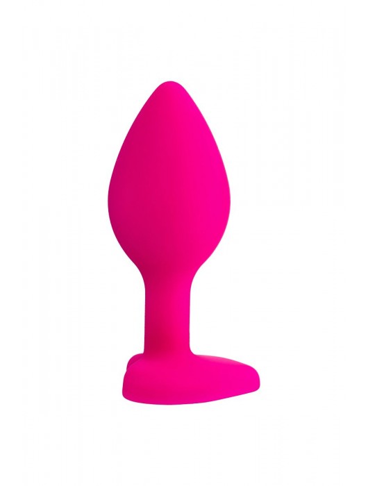 Розовая анальная втулка Diamond Heart с прозрачным кристаллом - 7 см. - ToyFa - купить с доставкой в Барнауле