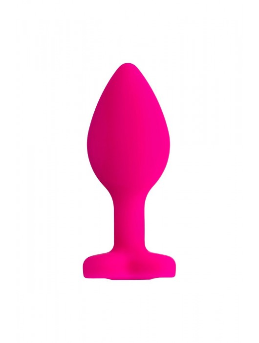 Розовая анальная втулка Diamond Heart с прозрачным кристаллом - 7 см. - ToyFa - купить с доставкой в Барнауле