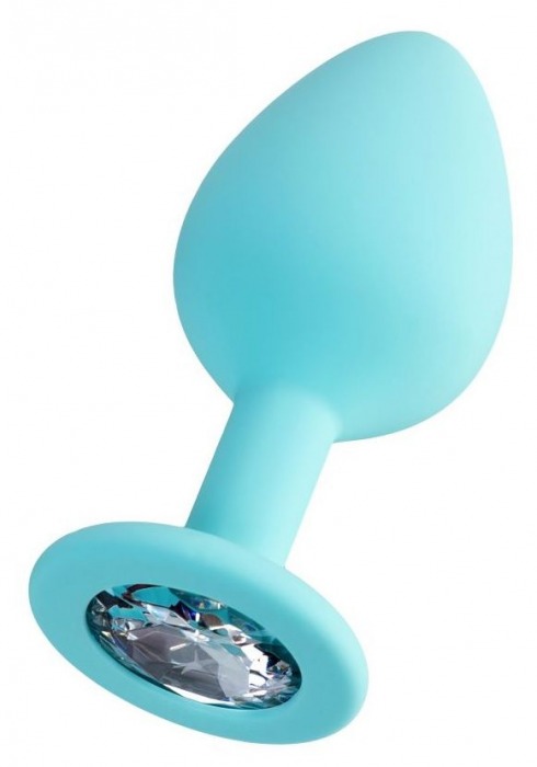 Мятная анальная втулка Brilliant с прозрачным кристаллом - 8 см. - ToyFa - купить с доставкой в Барнауле