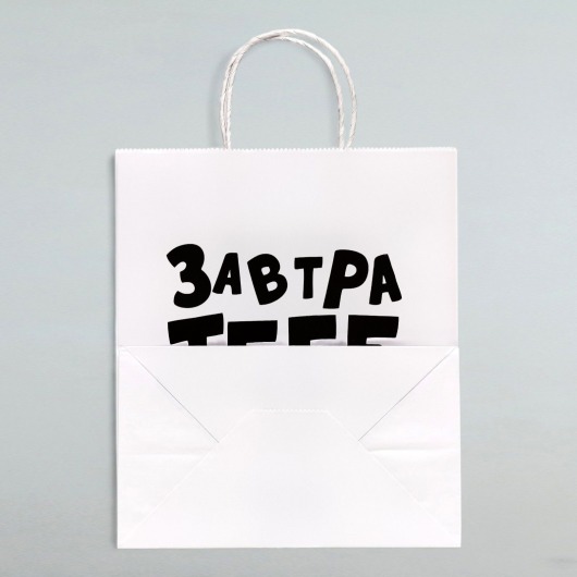 Подарочный пакет  Завтра тебе будет стыдно  - 30 х 24 см. - UPAK LAND - купить с доставкой в Барнауле