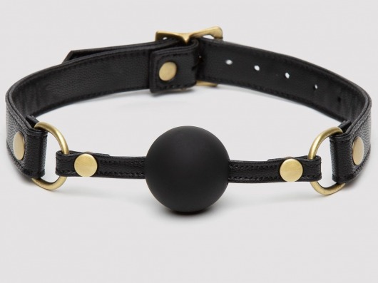Черный кляп-шар Bound to You Faux Leather Ball Gag - Fifty Shades of Grey - купить с доставкой в Барнауле