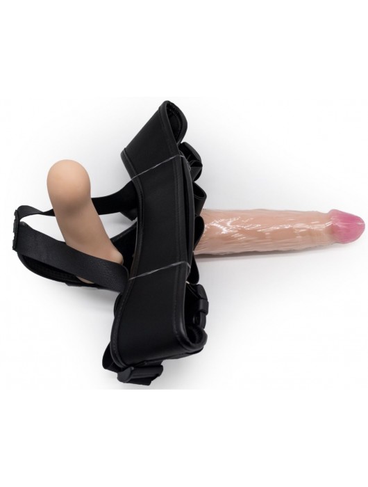Реалистичный страпон Woman Midi с вагинальной пробкой - 19 см. - LOVETOY (А-Полимер) - купить с доставкой в Барнауле