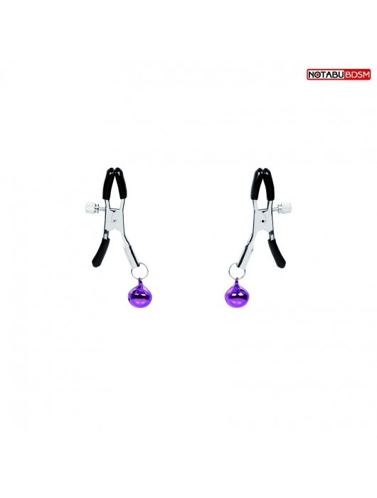 Оригинальные зажимы на соски с фиолетовыми шариками - Notabu - купить с доставкой в Барнауле