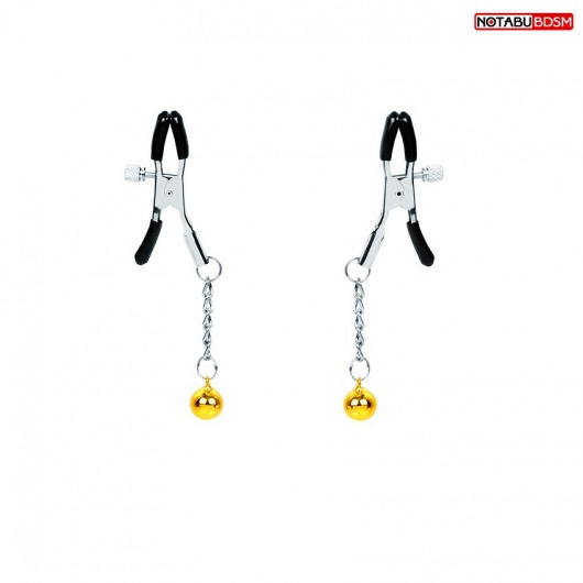 Оригинальные зажимы на соски с желтыми шариками - Notabu - купить с доставкой в Барнауле