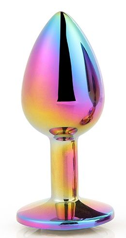 Голографическая анальная втулка с радужным кристаллом - 7,1 см. - Dream Toys - купить с доставкой в Барнауле