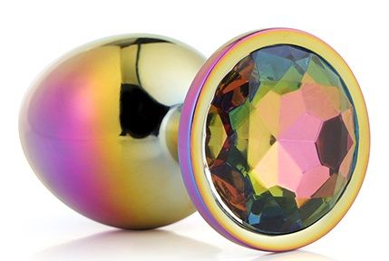Голографическая анальная втулка с радужным кристаллом - 7,1 см. - Dream Toys - купить с доставкой в Барнауле