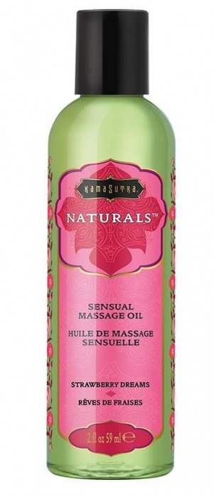 Массажное масло Naturals Strawberry Dreams с ароматом клубники - 59 мл. - Kama Sutra - купить с доставкой в Барнауле