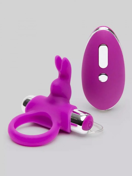 Лиловое виброкольцо с пультом ДУ Remote Control Cock Ring - Happy Rabbit - в Барнауле купить с доставкой