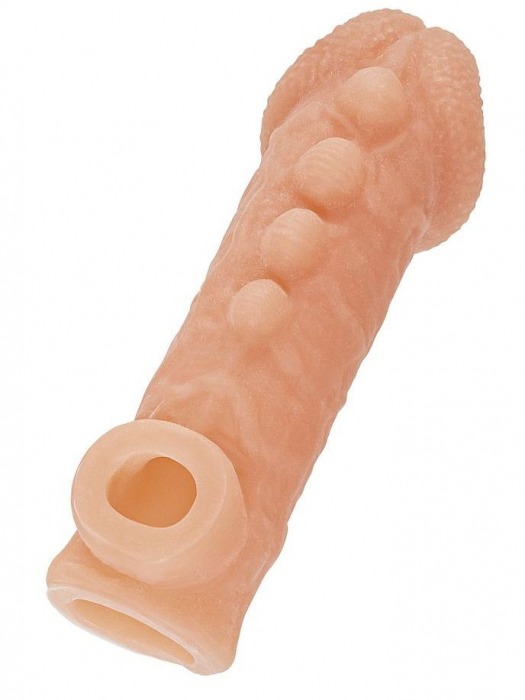 Телесная закрытая насадка с шишечками Cock Sleeve Size S - 13,8 см. - KOKOS - в Барнауле купить с доставкой