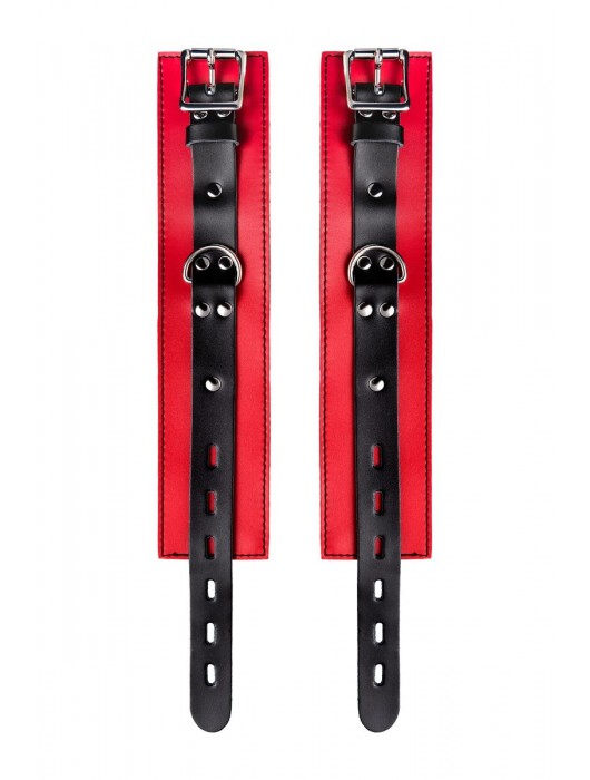 Красно-черные оковы на ноги из кожи - ToyFa - купить с доставкой в Барнауле