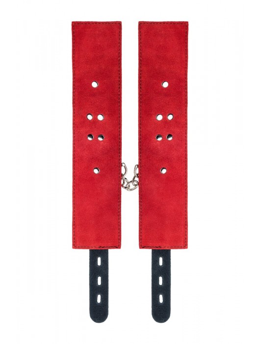 Красно-черные оковы на ноги из кожи - ToyFa - купить с доставкой в Барнауле