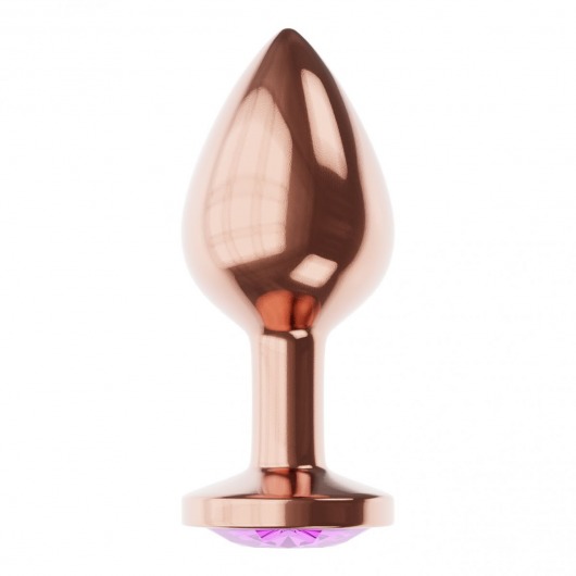 Пробка цвета розового золота с фиолетовым кристаллом Diamond Amethyst Shine S - 7,2 см. - Lola Games - купить с доставкой в Барнауле