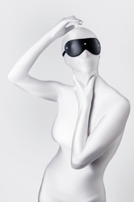 Черная кожаная маска Anonymo с мягким подкладом - ToyFa - купить с доставкой в Барнауле