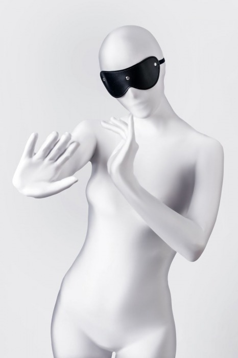 Черная кожаная маска Anonymo с мягким подкладом - ToyFa - купить с доставкой в Барнауле