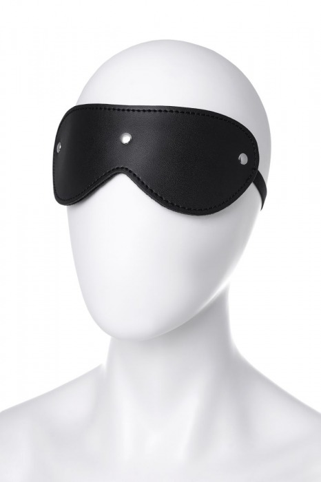 Черная кожаная маска Anonymo с мягким подкладом - ToyFa - купить с доставкой в Барнауле
