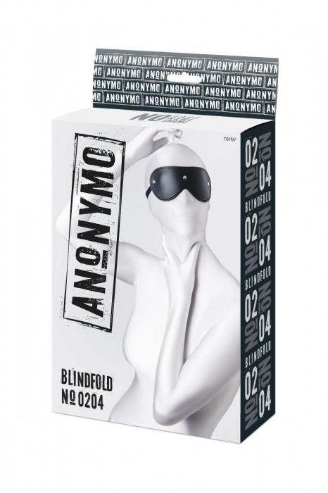 Черная кожаная маска Anonymo с мягким подкладом - ToyFa - купить с доставкой в Барнауле