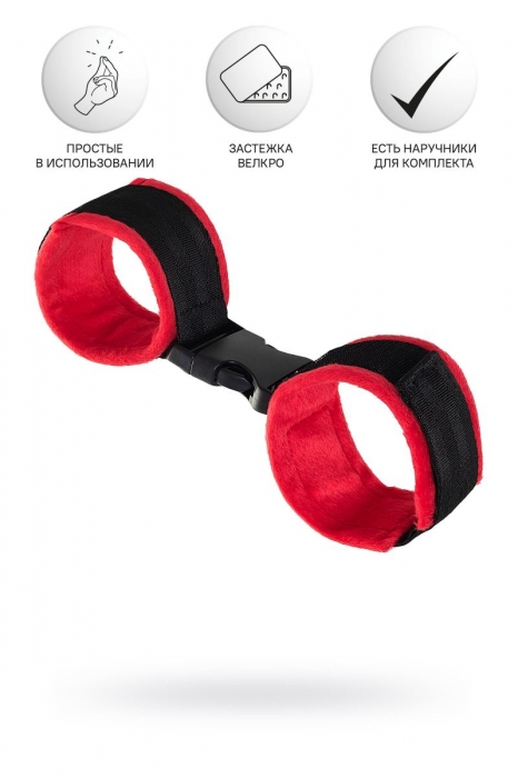 Красно-черные велюровые оковы Anonymo - ToyFa - купить с доставкой в Барнауле